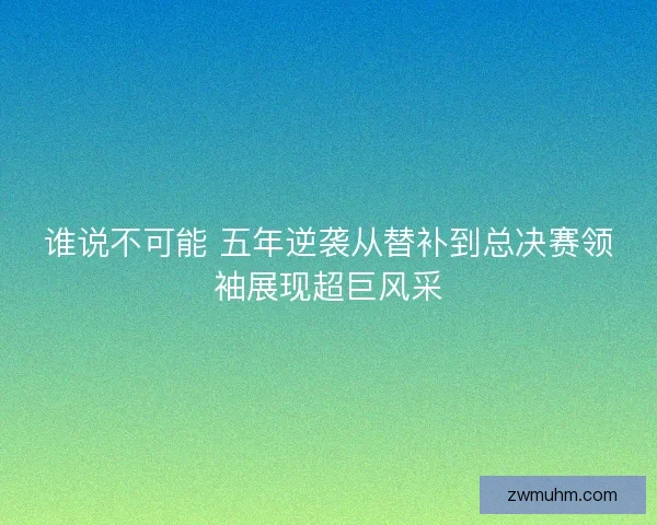 谁说不可能 五年逆袭从替补到总决赛领袖展现超巨风采