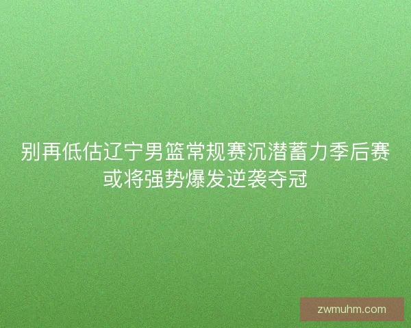 别再低估辽宁男篮常规赛沉潜蓄力季后赛或将强势爆发逆袭夺冠 别再低估辽宁男篮常规赛沉潜蓄力季后赛或将强势爆发逆袭夺冠